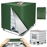 Ulikey Coperchio del Serbatoio IBC 1000L, 420D Copertura Cisterna Acqua Piovana, Anti-UV Piovana Container Cover con Cerniera, Antipolvere, Accessorio per Serbatoio Dell'acqua (Verde)
