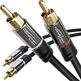 KabelDirekt – Cavo RCA, Cinch da 1 m, cavo audio stereo 2 x 2 Cinch particolarmente resistente e con una qualità sonora brillante (coassiale, subwoofer/Home Cinema, analogico e digitale)
