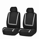 REIJAX Coprisedili Anteriori per Auto per Fiat Grande Punto (2006-2012), Coprisedile Auto, Set Copri-Sedile Anteriori per Guidatore e Passeggero, Accessori Interni Auto,A-Gray