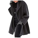 MOKBAY Cappotto Donna Lana Cappottino Autunno Giacca Pelliccia Sintetica Giacca Calda Eleganti Lana Cappotti Taglie Forti Invernale Cappotto Donna Curvy L