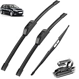 Kit spazzole tergicristallo anteriore e posteriore compatibile con Dacia Renault Sandero MK1 2007-2012 parabrezza parabrezza 21"20"16"