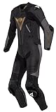 DAINESE LAGUNA SECA 5 - TUTA MOTO INTERA IN PELLE PERFORATA UOMO (Standard, BLACK/ANTHRACITE/TIBETAN PLATINUM, 46)