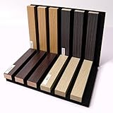 AMZDEPOT Pannelli da parete a doghe in legno, confezione da 4 pannelli in legno per parete, pannelli acustici 3D, grandi pannelli acustici per interni, soffitti e pareti, decorazione per riduzione del