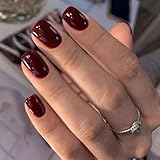 LunarCharm 24 unghie finte a pressione, extra corte, in gel gelatinoso, lucide, rotonde, riutilizzabili, 24 pezzi