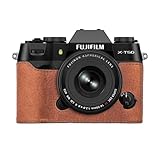 MUZIRI KINOKOO Custodia Protettiva Compatibile per Fujifilm XT50 Fotocamera, Custodia Stile Retrò in Vera Pelle per Fuji XT50 / Fuji X-T50 Fotocamera, con Apertura sul Fondo e Impugnatura - Marrone