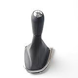 Car Passion Cuffia Leva Cambio + Pomello + Ghiera Cromata Compatibile con Renault Clio 4 2012-2019 Set Completo Ricambio Auto (5 Marce)