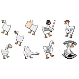 9 pezzi Oca smalto Pin Set lettere spille e anatra spille decorative per vestiti e zaini