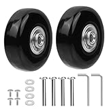 2 PzRuote di Ricambio per Valigie, 50x18mmRuote per Valigia, Ruote Valigia Ricambio, Universali Ruote in Gomma Girevoli per Trolley Valigie Bagagli, Kit di Riparazione di Valigies, con Accessori