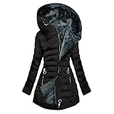 Cappotto Invernale da Donna Elegante Cappotto Foderato in Pile Piumino Pelliccia Giacca Donna Invernale Giubbotto Donna Invernale Cappotto da Donna Giacca con Cappuccio Alla Moda Invernale Caldo