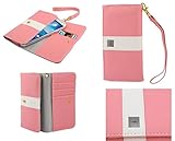 DFV mobile - Cover Premium with Color Line Design with Card Case Compatibile con BenQ F4 - Pink