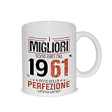 thedifferent Tazza Colazione Latte thè Mug Relax con grafica - I migliori sono nati nel 1961 anno della perfezione - idea regalo Compleanno Natale Papà Nonno Fratello Zio Amico