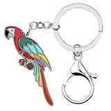 DOWAY Cartoon Ara Pappagallo Uccello Portachiavi Adulti Bambini Borsa Charms per Borse Simpatico Portachiavi Decorazione Gioielli Regali, multicolore, M