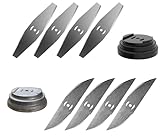 ZREBZYR Lama Tagliaerba, Lama in Metallo, Lama per decespugliatore, Lama di Ricambio Senza Fili, tagliaerba da Giardino Solo 8 Lame Incluse,con Base a Lama, per Accessori da Giardino
