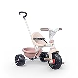 Smoby - Triciclo Be Fun Rosa, 7600740335, evolutivo, con struttura in metallo, asta parentale removibile, + 15 mesi