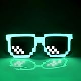 HTGWCG Occhiali LED Party, Occhiali al Neon con Luce al LED Cyberpunk Occhiali Decorazioni per Feste anni '80, Occhiali da Rave, si Illuminano al Buio For Mardi Discoteca Costume Cosplay Verde