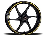 Set Adesivi Cerchioni Moto compatibile con CBR VFR CB NC HORNET completo per 2 Ruote 17'' Pollici Strisce Cerchi Custom Vari Colori cod.RT001 (091 ORO)