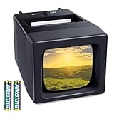 Proiettore diapositiva da 35 mm e visualizzatore diapositive, ingrandimento 2x con illuminazione a LED per vecchie diapositive e film negativi da 35 mm (incluse 2 batterie AA)
