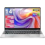PC Portatile 14 Pollici Computer Portatile Win 11 Laptop 6GB RAM 256GB SSD Estensioni 1TB, Notebook Celeron N4020 (fino a 2.8GHz) 2.4/5G WiFi 1080FHD BT 4.2 USB 3.0 Mini HDMl Tastiera Membrana-Silver