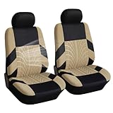 Coprisedili Auto Anteriore per Ford Fusion Edge ST Fiesta KUGA GHIA, Soft Confortevole Traspirante Protezione per Sedili, Coprisedili in Poliestere,2 Seats-Beige