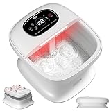 ALLJOY Pediluvio Massaggiatore Piedi, Massaggio Piedi con Rullo Massaggiatore Automatico, Termica Foot Spa per Alleviare Il Dolore, 24 Temperatura, Pietra Pomice, 6 Timer, Luce Rossa Regali di Natale