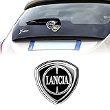 Lancia 21265 Adesivo 3D Logo Ufficiale per Ypsilon Nero, Posteriore, 71 x 73 mm