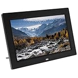 PUFAHAU Cornice Digitale HD da 7/8/9/10 Pollici, Lettore Video con Calendario, Macchina pubblicitaria, Essenziale per la Decorazione della casa(Nero-8 Pollici)