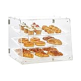 VEVOR Vetrina per pasticceria, vetrina commerciale a 3 livelli, espositore in acrilico con accesso alla porta posteriore e ripiani rimovibili, mantiene fresco per ciambelle, ciambelle, torte,