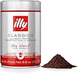 illy, Caffè Macinato per Moka Tostato CLASSICO, 100% Arabica con Note di Fiori d'Arancio e Gelsomino, Gusto Morbido e Retrogusto Dolce, Confezione da 250g