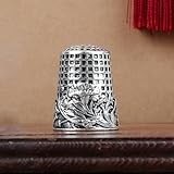 Ditale da cucito, 1 ditale vintage per ricamo, per sartoria, fai da te, strumenti da cucito (argento)