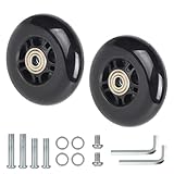 CPROSP 2x Ruote per Valigie Ricambio 80 * 24mm, Ruote in Gomma per Valigia, Ruote di Ricambio per Valigia, Trolley, Bagaglio, Mano, Montaggio Semplice