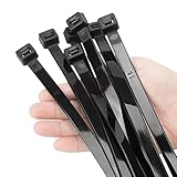 XINGO Fascette nere resistenti da 30,5 cm, 100 pezzi, 90,7 kg, fascette grandi per cavi extra lunghe, resistenti ai raggi UV per interni ed esterni