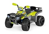 Peg Perego Polaris Sportsman Pro Citrus, Potente Quad Elettrico con Batteria Ricaricabile da 24V, 2 Motori Silenziosi 420W, Ruote Gommate, Radio, Fari e Musica, Cruscotto Multifunzione