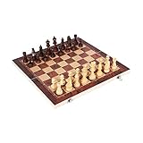 HYEFDWS Set di Scacchi Portatile 3 in 1 con Dama e Scacchiera Pieghevole