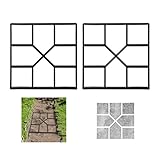 Relaxdays Stampo per Cemento, Set da 2, Forma Pavimento del Vialetto in Giardino, Path Maker, HLP: 4x40,5x40,5 cm, Nero