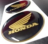 coppia adesivi per motocicletta resinati 3D dimensioni compatibili con modelli honda dimensione 40mm colore: nero/oro