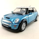 Easy Toys Modellino Auto Compatibile con Mini Cooper S UK. Auto Giocattolo in Scala con Porte Apribili. Modellismo Automobile. (Uk Azzurra)
