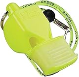 Fox 40 Fischietto Arbitro/Allenatore Marca Classic CMG + Cinghia e anellino di Sicurezza, Giallo Fluo, S - 36