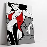 Quadro Margot Divano Riproduzione Artistica - Quadro su tela pronto da appendere con kit montaggio incluso arredamento casa e ufficio - 50x70cm