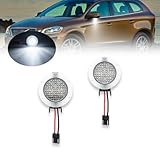 NSLUMO LED Puddle Sottospecchio Auto per 2008-2017 Vo.lvo XC60 SMD 6000K Luce Bianca Canbus Specchietto Retrovisore di Benvenuto, Alta Luminosità da Acqua per Auto, Cortesia