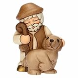 THUN - Pastore con cane - ceramica - Collezione Presepe Classico - 5,8 x 4,8 x 7,9 cm