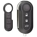 GAMBC® Guscio Chiave + 2 Doppia tastiera Di Ricambio a 3 Tasti per Telecomando Auto Con Lama Compatibile Con FIAT Grande Punto Evo Panda 500 Bravo Ducato Doblo Qubo / Peugeot Boxer / Citroen Jumper