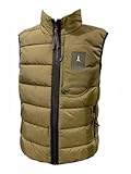 Aeronautica Militare Gilet imbottito ultralight AB3023 nylon crinkle cangiante, da uomo, giacca, giubbino smanicato Frecce Tricolori (IT, Testo, L, Regular, Regular, Dark olive)