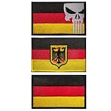Tre bandiere tedesche patch militari,stemma ricamato tedesco, per abbigliamento per abbigliamento e borse uniformi esercito militare tattico