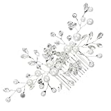 JEYORZY 1 Pcs Copricapo da Sposa per Capelli Copricapo Fiore di Perle Foglie di Cristallo Spazzola per Capelli da Sposa Spazzola per Capelli Accessori per Capelli da Donna e Bambina Accessori Sposa