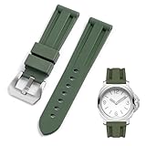 HORACE Cinturino per orologio da 24 mm in gomma fluorurata FKM compatibile con Panerai Luminor Submersible Radiomir (Verde Militare)