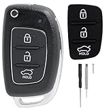 Guscio Chiave Auto Telecomando Compatibile con Hyundai I10 I20 I30 I40 Ix20 Ix30 Ix35 Ix45 Ix55 Tucson Santa Fe Elantra Accent con 3 Tasti Ricambio Custodia Cover Ricambio Custodia