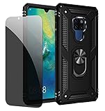JOYTAG cover per Huawei Mate 20 Nero Custodia con Privacy Pellicola Protettiva Vetro Temperato
