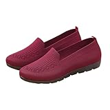Generisch Scarpe da passeggio, da donna, con suola morbida, leggere, traspiranti, per il tempo libero, per il fitness, per il jogging, per il tempo libero, comode, Colore: rosso, 42 EU