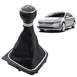 FanPaYY Pomello Leva Cambio 6 Marce kit di sostituzione Compatibile con GOLF 5 6 JE-TTA 5 6 EOS SCI-ROCCO, Cuffia Leva Cambio Manuale Pomello Ghiera Telaio Cromato
