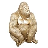 ATMOSPHERA CREATEUR D'INTERIEUR - Statuetta di gorilla d oro h61cm